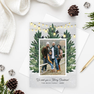 Cartes Pour Fêtes Annuelles Rustic Family Photo Christmas Tree Farm