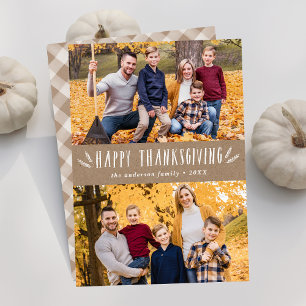 Cartes Pour Fêtes Annuelles Rustic Harvest 4 Photo Collage Thanksgiving