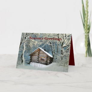 Cartes Pour Fêtes Annuelles Rustic Log Cabin Winter Magic
