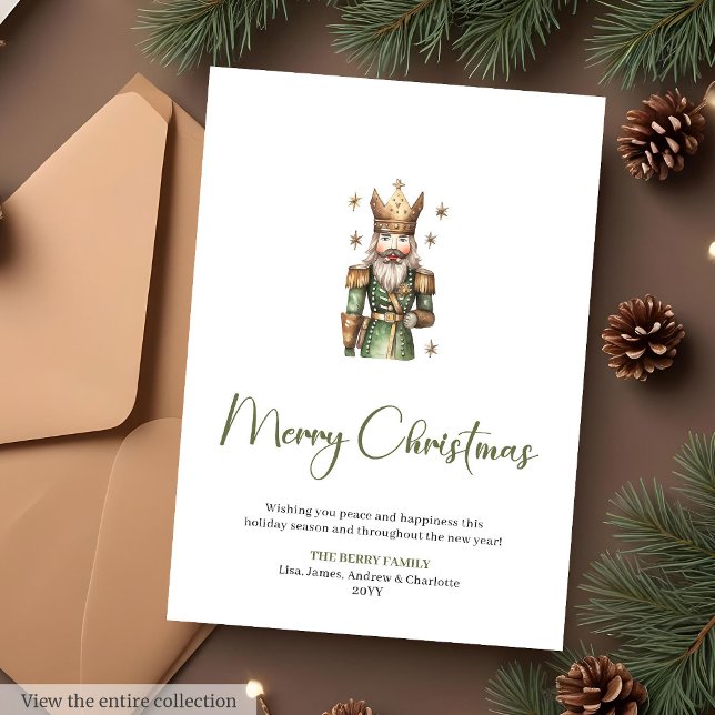 Cartes Pour Fêtes Annuelles Rustic neutral earthy tones nutcracker Christmas (Rustic neutral earthy tones nutcracker Christmas Holiday Card )