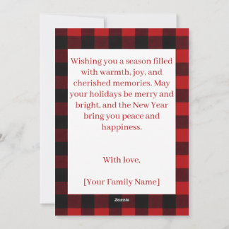 Cartes Pour Fêtes Annuelles Rustic Plaid Deer Personalized Holiday Card