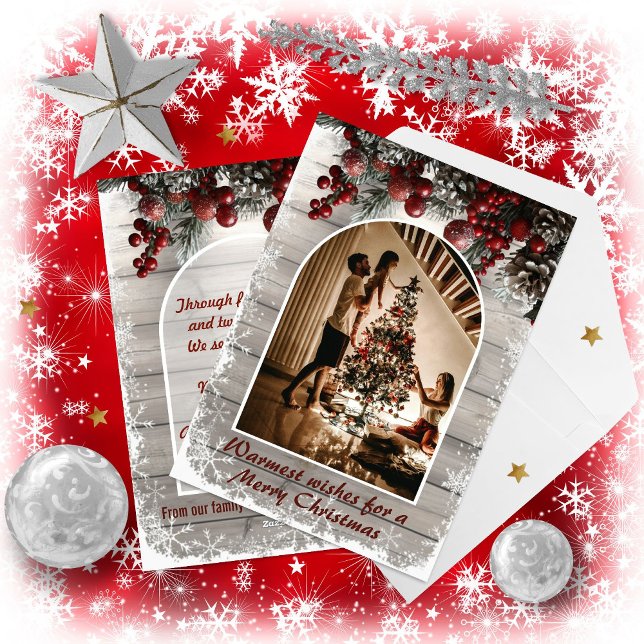 Cartes Pour Fêtes Annuelles Rustic Reflections Christmas Photo (Créateur téléchargé)