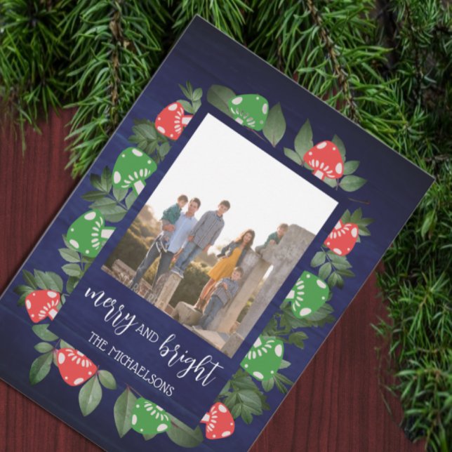 Cartes Pour Fêtes Annuelles Rustic Woodland Whimsical Mushrooms Christmas (Créateur téléchargé)