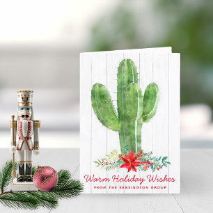 Cartes Pour Fêtes Annuelles Rustique aquarelle Cactus vacances d'entreprise