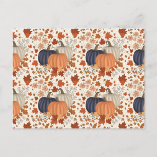 Cartes Pour Fêtes Annuelles Rustique Automne Citrouille Feuille Fleur sauvage