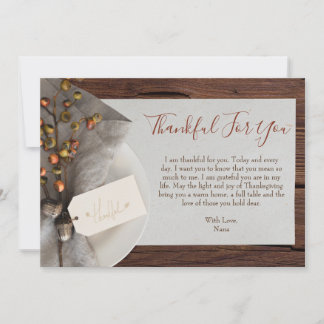 Cartes Pour Fêtes Annuelles Rustique Autumn Table Setting Thanksgiving Dîner