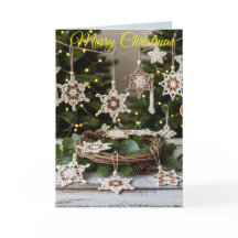 Rustique Boho Crochet Snowflake Salutation de Noël