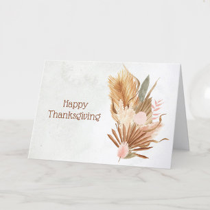 Cartes Pour Fêtes Annuelles Rustique Brown Feuille Folial Thanksgiving Floral