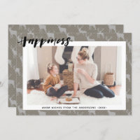 Rustique Brown Grey Burlap Simple Script HAPPINCE