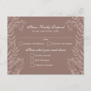 Cartes Pour Fêtes Annuelles Rustique Brown Mariage Vintage Botanique