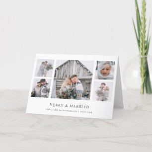 Cartes Pour Fêtes Annuelles Rustique chic Grille photo de joie et de mariage