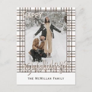 Cartes Pour Fêtes Annuelles Rustique Classy Élégant Motif Plaid