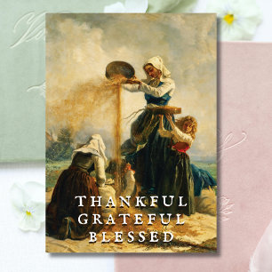 Cartes Pour Fêtes Annuelles Rustique Élégant Gentil Grateful Blessé Harvest