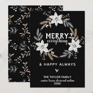Cartes Pour Fêtes Annuelles Rustique Floral Joyeux Tout Noël