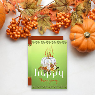 Cartes Pour Fêtes Annuelles Rustique Green Automne Citrouille Bon thanksgiving