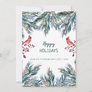 Cartes Pour Fêtes Annuelles Rustique moderne Happy Holidays script non photo