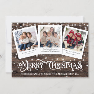 Cartes Pour Fêtes Annuelles Rustique Pays Bois Joyeux Noël Photo