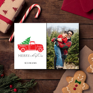Cartes Pour Fêtes Annuelles Rustique Pays Noël Photo Plaid
