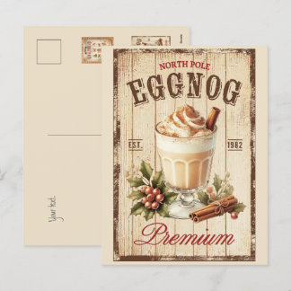 Cartes Pour Fêtes Annuelles Rustique Pôle Nord Eggnog arrière - plan de bois