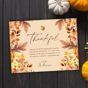 Cartes Pour Fêtes Annuelles Rustique Thanksgiving Fall Grâces