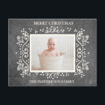 Cartes Pour Fêtes Annuelles Rustique Vintage Chalkboard Photo Joyeux Noël<br><div class="desc">Carton vintage rustique "Joyeux Noël" (ou toute salutation que vous voudriez) carte de voeux de famille personnalisée avec une photo préférée et votre nom de famille.</div>