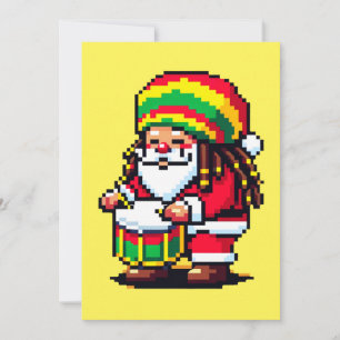 Cartes Pour Fêtes Annuelles Rythmes Reggae avec le Père Noël - Battement de No