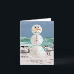 Cartes Pour Fêtes Annuelles Sable Dollar Snowman<br><div class="desc">Carte de Noël Tropicale Laisser Il Neige Quelque Part Autre</div>
