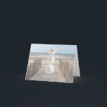 Cartes Pour Fêtes Annuelles Sable Dollar Snowman<br><div class="desc">Carte de Noël Tropicale Laisser Il Neige Quelque Part Autre</div>