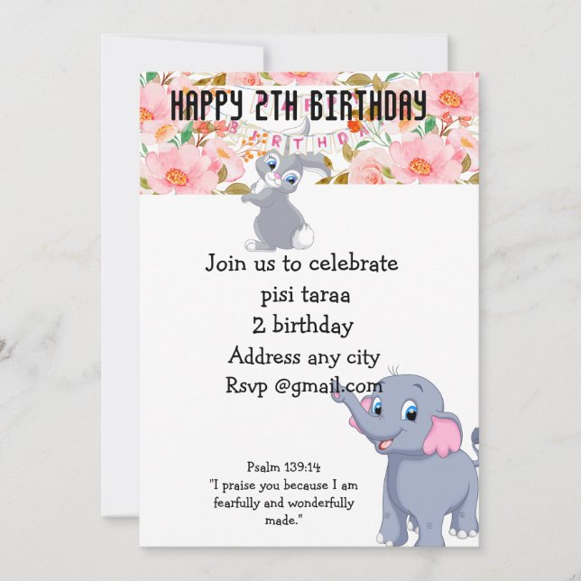 Cartes Pour Fêtes Annuelles Sac cadeau Whimsical pour enfants Floral | Anniver (Devant)