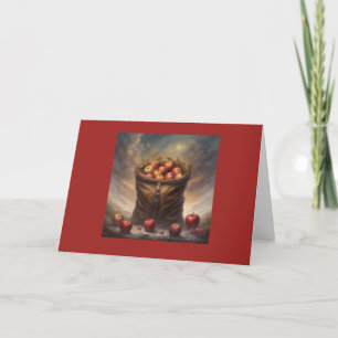 Cartes Pour Fêtes Annuelles Sac de pommes sous un ciel d'orage de fin d'été 