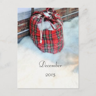 Cartes Pour Fêtes Annuelles Sac du Père Noël dans la neige, décembre 2015 cart