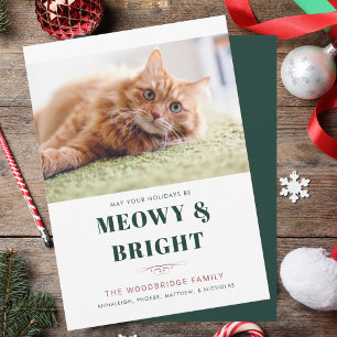 Cartes Pour Fêtes Annuelles Sac photo pour chat de Noël Meowet Bright
