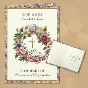 Cartes Pour Fêtes Annuelles Sacrament Confirmation Godchild DieuParents Fête