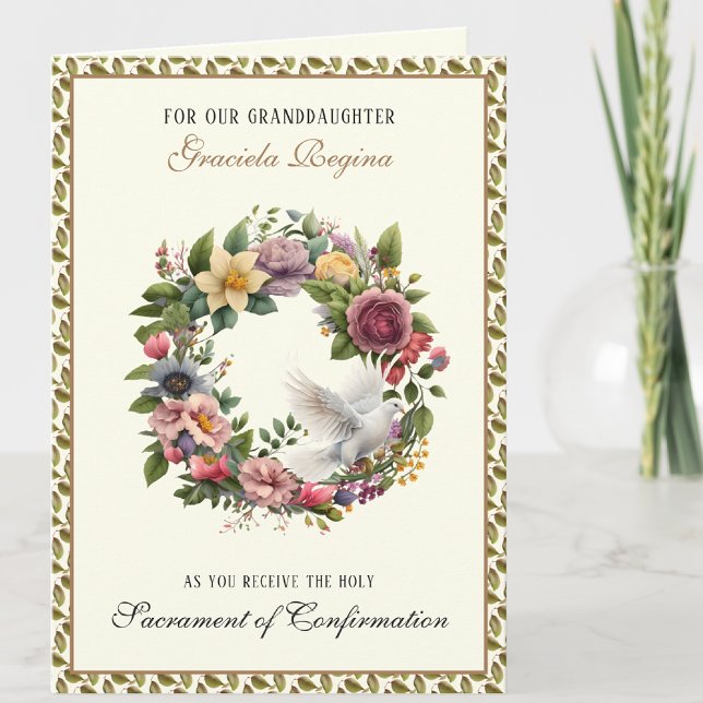 Cartes Pour Fêtes Annuelles Sacrament de Confirmation Fleurs Saint-Esprit  (Créateur téléchargé)