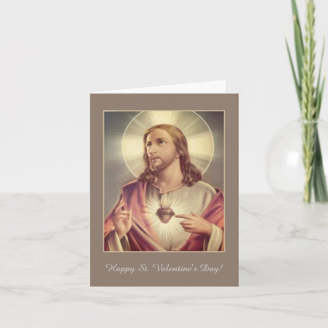 Cartes Pour Fêtes Annuelles Sacré Coeur de Jésus Coeur Valentine (Devant)