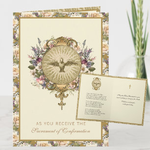 Cartes Pour Fêtes Annuelles Sacrement de Confirmation Prière Religieuse