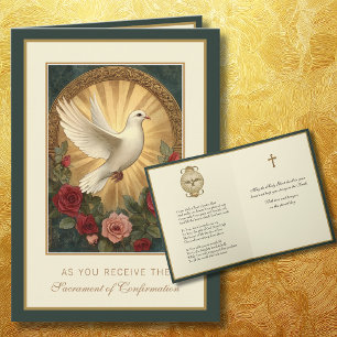 Cartes Pour Fêtes Annuelles Sacrement de Confirmation Prière Religieuse