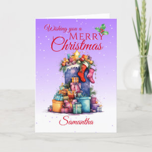 Cartes Pour Fêtes Annuelles Sacs et cadeaux de Noël violet