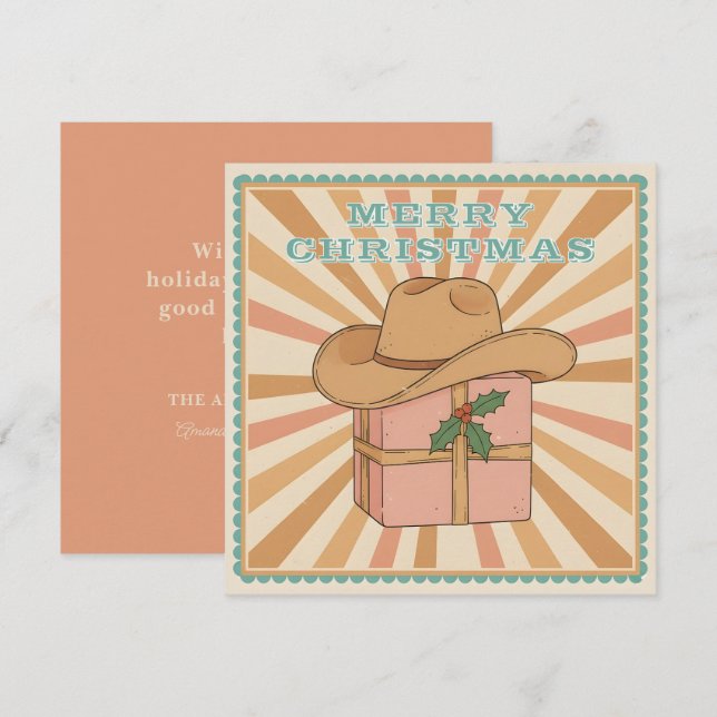 Cartes Pour Fêtes Annuelles Saddle Up for Christmas (Devant / Derrière)