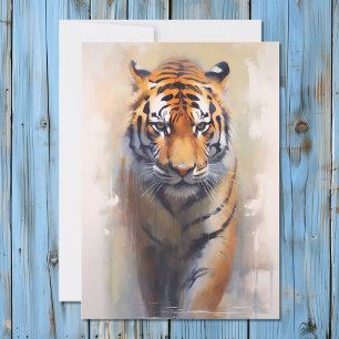 Cartes Pour Fêtes Annuelles Safari Aquarelle Tigre