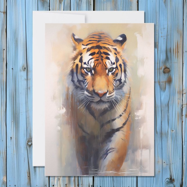 Cartes Pour Fêtes Annuelles Safari Aquarelle Tigre (Créateur téléchargé)