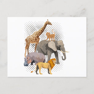 Cartes Pour Fêtes Annuelles Safari Squad Africain Safari Animaux Drôle Zoo Ani