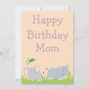 Cartes Pour Fêtes Annuelles Safari Thème Joyeux Anniversaire Maman