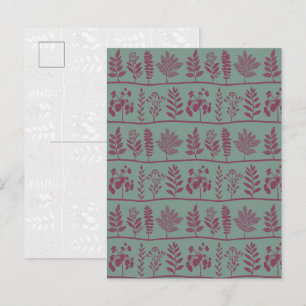 Cartes Pour Fêtes Annuelles Sage botanique folklorique moderne et mini art aux