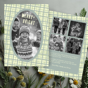 Cartes Pour Fêtes Annuelles Sage Carreaux Vichy Noël Collage Photo Personnalis
