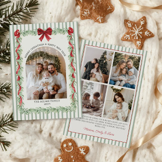 Cartes Pour Fêtes Annuelles Sage Green Family Photo Christmas Holiday Card
