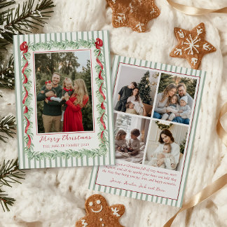 Cartes Pour Fêtes Annuelles Sage Green Family Photo Christmas Holiday Card
