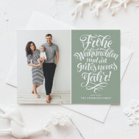 Sage Green Frohe Weihnachten Calligraphie