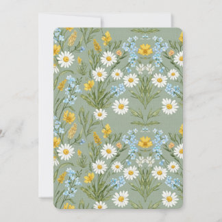 Cartes Pour Fêtes Annuelles Sage Green Wildflower