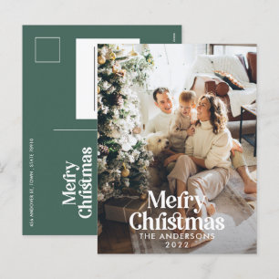 Cartes Pour Fêtes Annuelles Sage vert moderne aquarelle typographie botanique